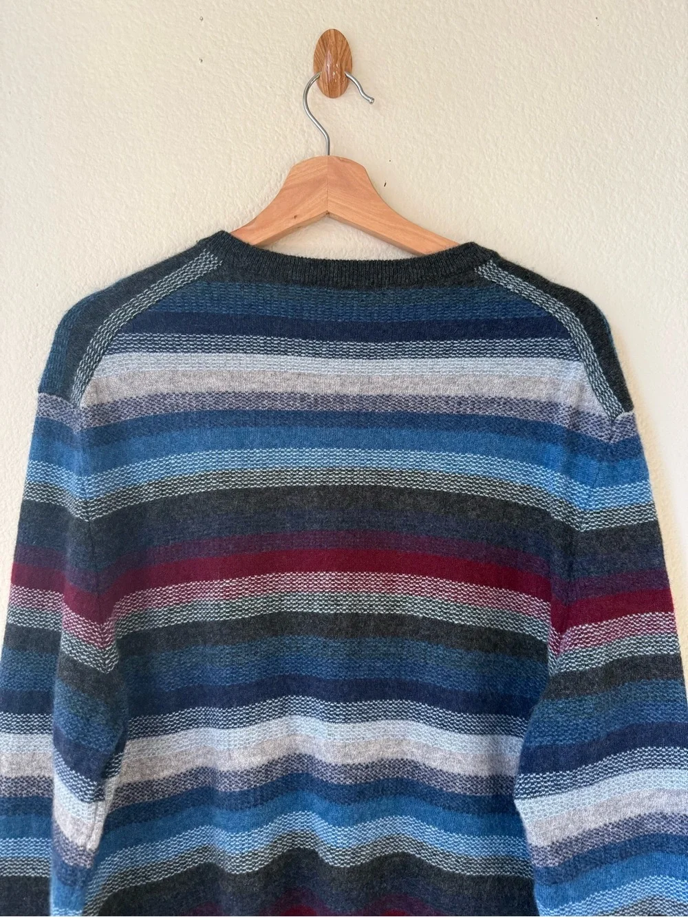 Cashmere Club Room Luxury Men’s 100% Cashmere Striped Sweater Size L